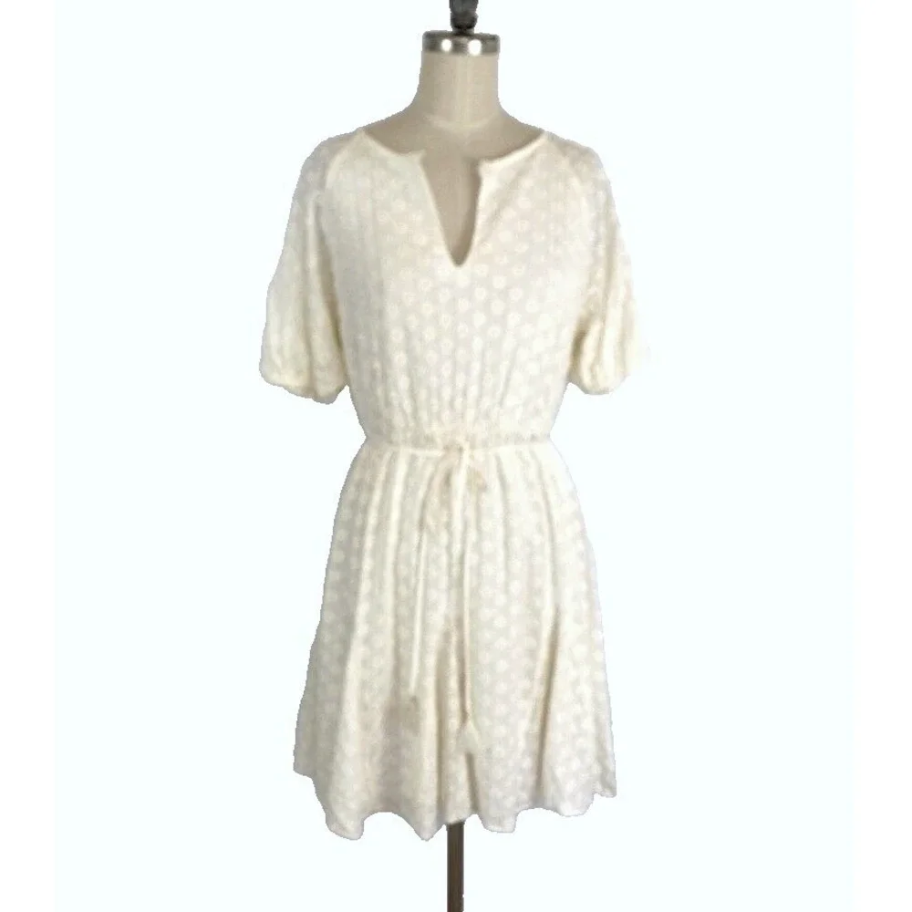 Madewell Eyelet Floral Tassel-Tie Dress 4 Milkmaid Prairie Romantic Cottagecore - Picture 3 of 13